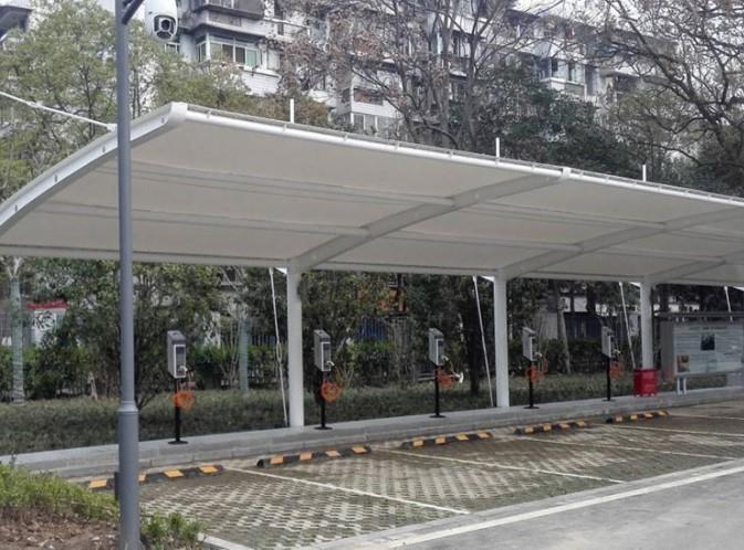 膜结构充电桩棚 膜结构充电桩棚